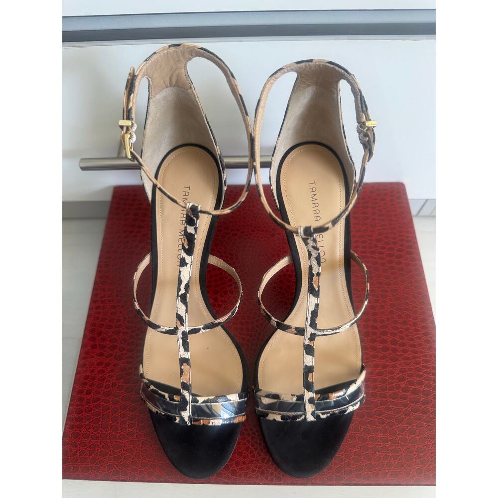 Tamara Mellon Jaguar 90 Exotic Elaphe Snakeskin Leopard Heels EU 42 / US 12 - Picture 3 of 12